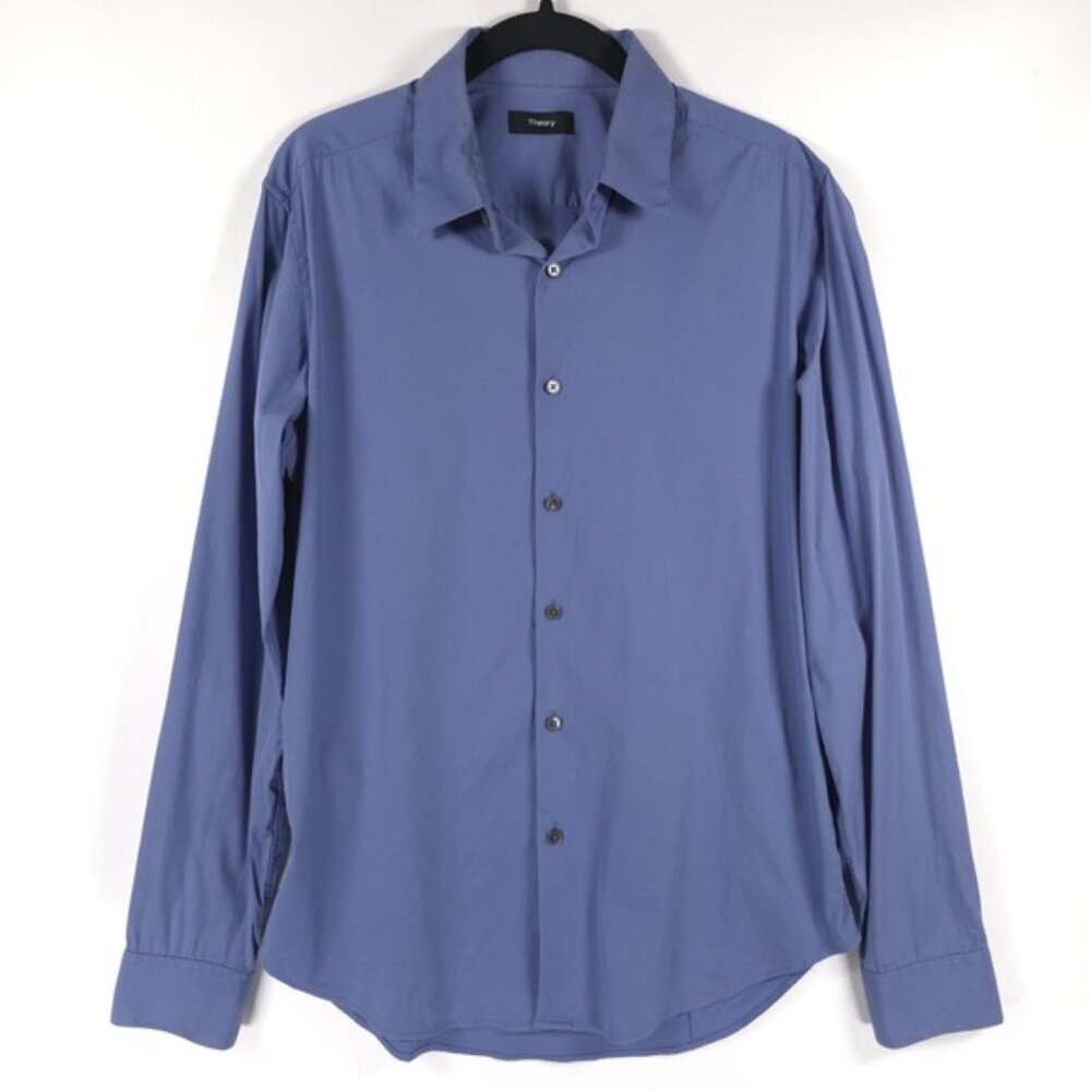 Theory Long Sleeve Button up‎ Shirt SYLVAIN_WEALTH Cotton Polyamide Blend MEDIUM